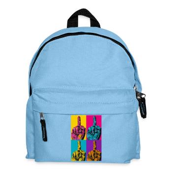 Pop Art Hand Four-Colored Finger - Kids' Backpack - light blue - Front