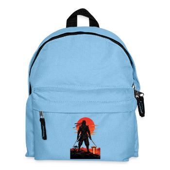 Ninja at Sundown by Torii Gate - Kids' Backpack - light blue - Front