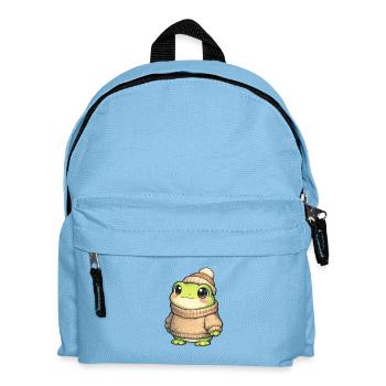 Cuddly frog in winter sweater - Kids' Backpack - light blue - Front