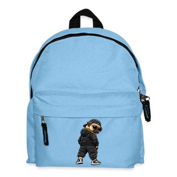 Cool gangster pug in streetwear style - Kids' Backpack - light blue - Front