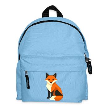Geometrischer Fuchs – Dark Fox Design - Kinder Rucksack - Hellblau - Vorne
