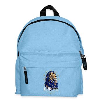 Löwe der EU in Blau-Gold - Kinder Rucksack - Hellblau - Vorne