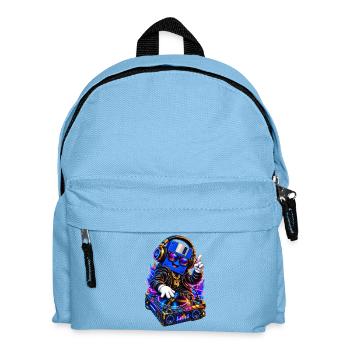 90er Retro DJ Diskette - Kinder Rucksack - Hellblau - Vorne