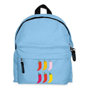 Farbenfrohe Chili Popart - Kinder Rucksack - Hellblau - Vorne