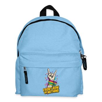 Front Row or Nothing – Rock Pride Handzeichen - Kinder Rucksack - Hellblau - Vorne