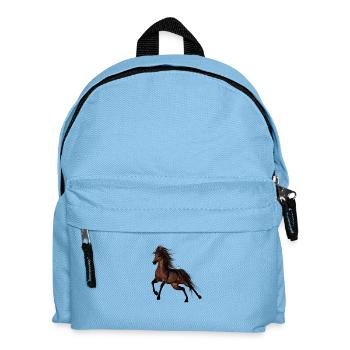 Brown Wild Horse - Kids' Backpack - light blue - Front