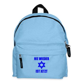 Nie wieder ist jetzt - Kinder Rucksack - Hellblau - Vorne