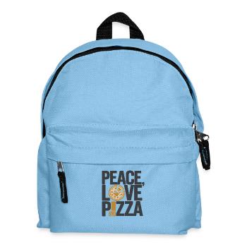 Peace, Love and Pizza - Kids' Backpack - light blue - Front