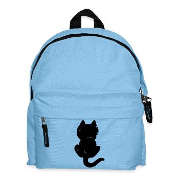 Katze coole Silhouette von hinten - Kinder Rucksack - Hellblau - Vorne