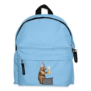 Squirrel with lamp and pillow - Kids' Backpack - light blue - Front