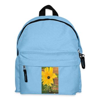 Sonnenblume mit inspirierendem Zitat - Kinder Rucksack - Hellblau - Vorne