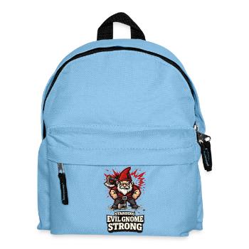 Böser Gnom, Dunkler Gnom, Goth-gnom, Lustiger Gnom - Kinder Rucksack - Hellblau - Vorne