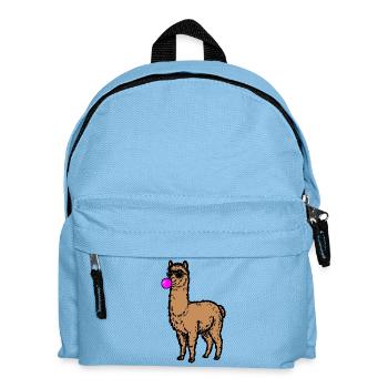 Cool llama in a minimal comic - Kids' Backpack - light blue - Front