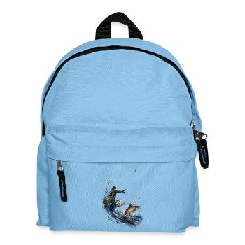 Fischer in Aktion: Aquarelllachs - Kinder Rucksack - Hellblau - Vorne