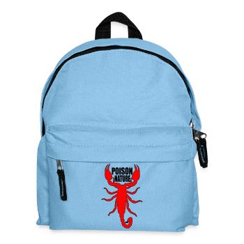 Roter Skorpion auf schwarzem Hintergrund - Kinder Rucksack - Hellblau - Vorne