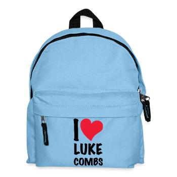 I love Luke Combs - Kids' Backpack - light blue - Front