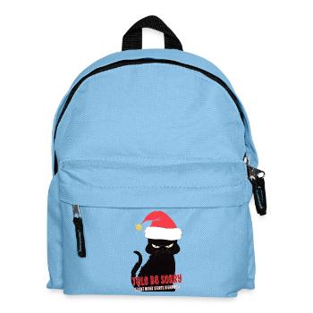 Weihnachtskatzenhumor Yule Sei entschuldigt Stille Nacht - Kinder Rucksack - Hellblau - Vorne