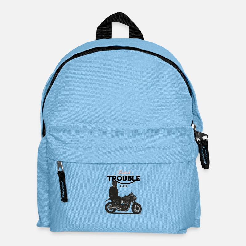 Modern Classic // Custom // Motorcycle - Kids' Backpack - light blue
