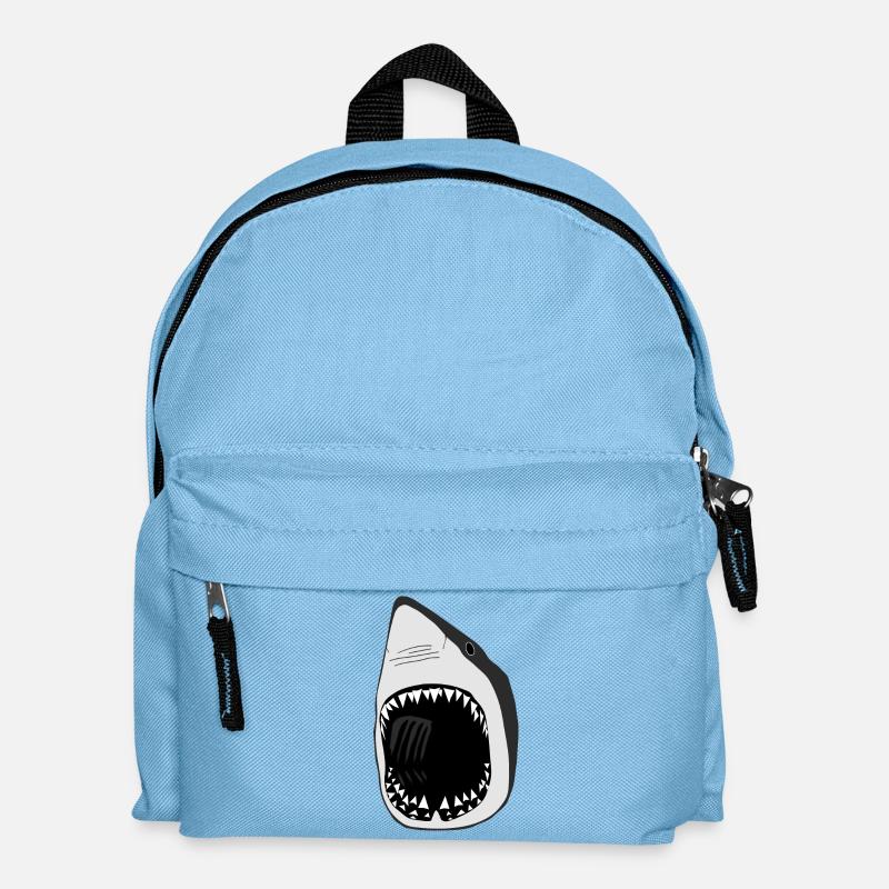 grand requin blanc squale poisson plongée - Sac à dos Enfant - bleu clair