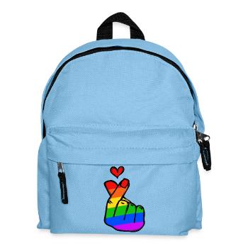 Regenbogen Herz Liebe Frieden Leidenschaft - Kinder Rucksack - Hellblau - Vorne