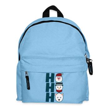 HoHoHo Funny Xmas Stuff Icon Santa Snowman & Bear - Kinder Rucksack - Hellblau - Vorne