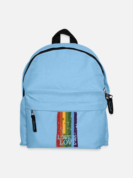 Distressed Pride Flag, Love is Love - Kinder Rucksack - Hellblau