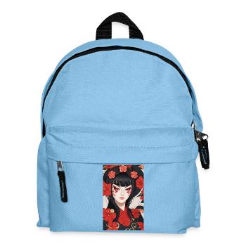 Beautiful Kabuki Face | Oriental Art - Kids' Backpack - light blue - Front