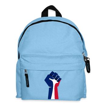 Le poing levé (tricolore, bleu, blanc, rouge) - Sac à dos Enfant - bleu clair - Devant