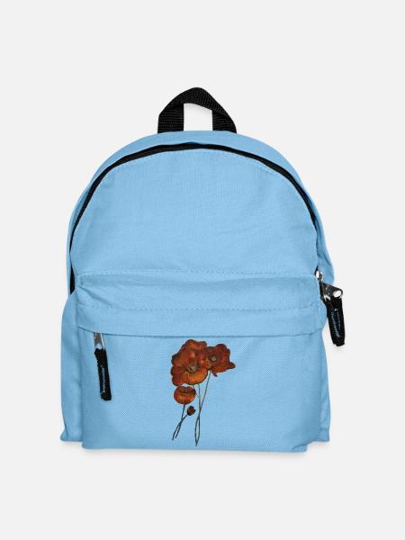 MOHNBLUMEN - Kinder Rucksack - Hellblau