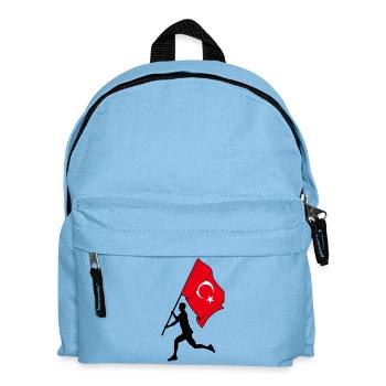 Drapeau de la Turquie homme courant - Sac à dos Enfant - bleu clair - Devant