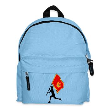 Flag Montenegro man running - Kids' Backpack - light blue - Front