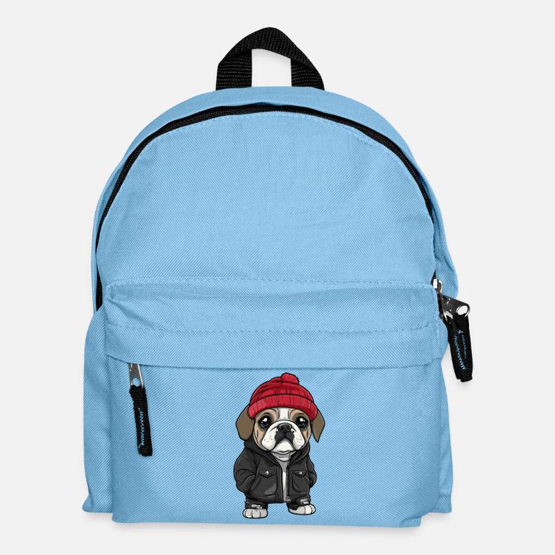 Bulldog Dog Cool Comic - Kids' Backpack - light blue