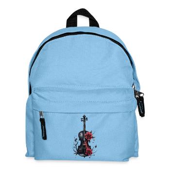 Violon avec des roses et des détails sombres - Sac à dos Enfant - bleu clair - Devant