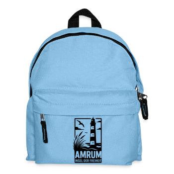 Amrum Leuchtturm Urlaub Erholung - Kinder Rucksack - Hellblau - Vorne