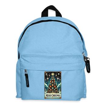 Sternenblauer Vintage-Weihnachtsbaum - Kinder Rucksack - Hellblau - Vorne