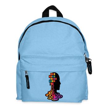 Regenbogen Pixel Schmelz Porträt - Kinder Rucksack - Hellblau - Vorne