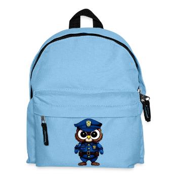 Eulen Polizist / Polizei Vogel - Kinder Rucksack - Hellblau - Vorne