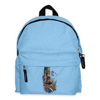 Abenteuerstiefel und Wildblumen - Kinder Rucksack - Hellblau - Vorne