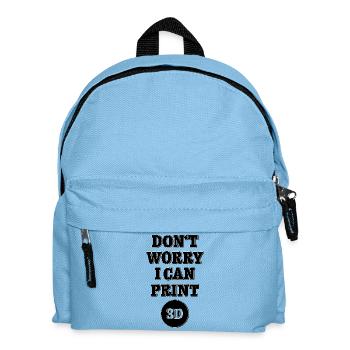Dont worry I can print 3D - Maker Design - Kinder Rucksack - Hellblau - Vorne