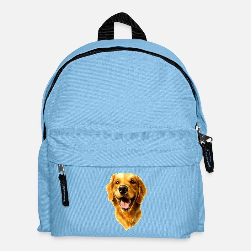 Golden Retriver - Kinder Rucksack - Hellblau