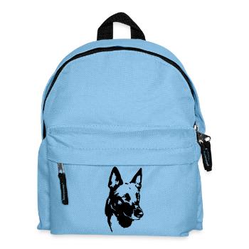 Malinois Kopf - Kinder Rucksack - Hellblau - Vorne