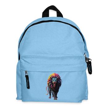 Multicolored Lion - Kids' Backpack - light blue - Front