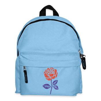 Rose orange avec tige violette - Sac à dos Enfant - bleu clair - Devant