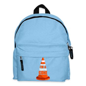 Traffic Cone Pun Illustration - Kids' Backpack - light blue - Front