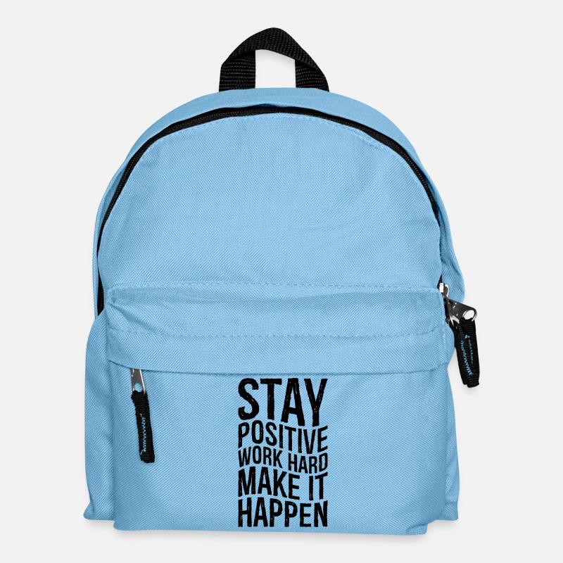 stay positive work hard make it happen - Kids' Backpack - light blue
