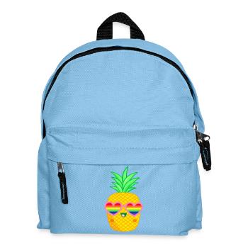 LGBTQ Ananas Herzbrille Regenbogenfahne - Kinder Rucksack - Hellblau - Vorne
