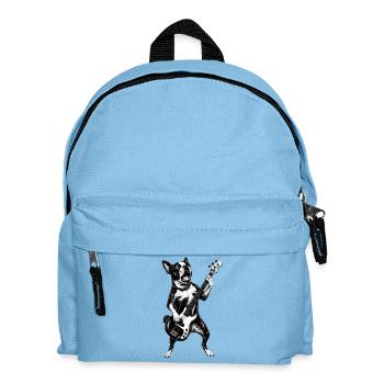 Boston Terrier Guitare Rock Musique Amoureux des chiens - Sac à dos Enfant - bleu clair - Devant
