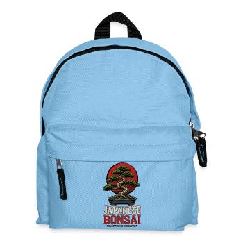Japanese Bonsai Tree Plant Miniature Bonsai - Kids' Backpack - light blue - Front