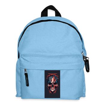 Drapeau américain dessiné face maléfique crâne de mort - Sac à dos Enfant - bleu clair - Devant