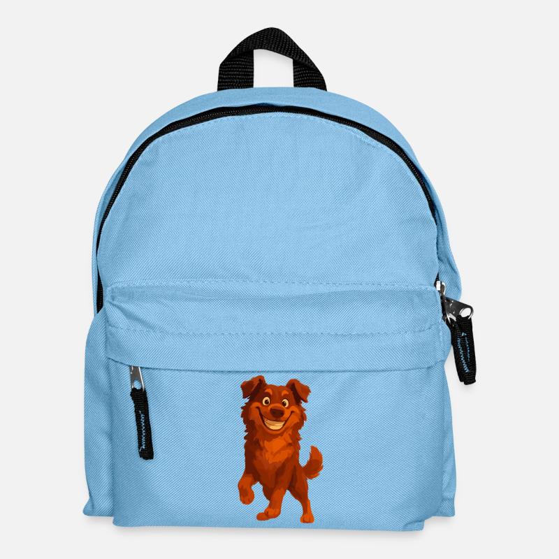 Australian Shepherd Cartoon Grin - Kids' Backpack - light blue